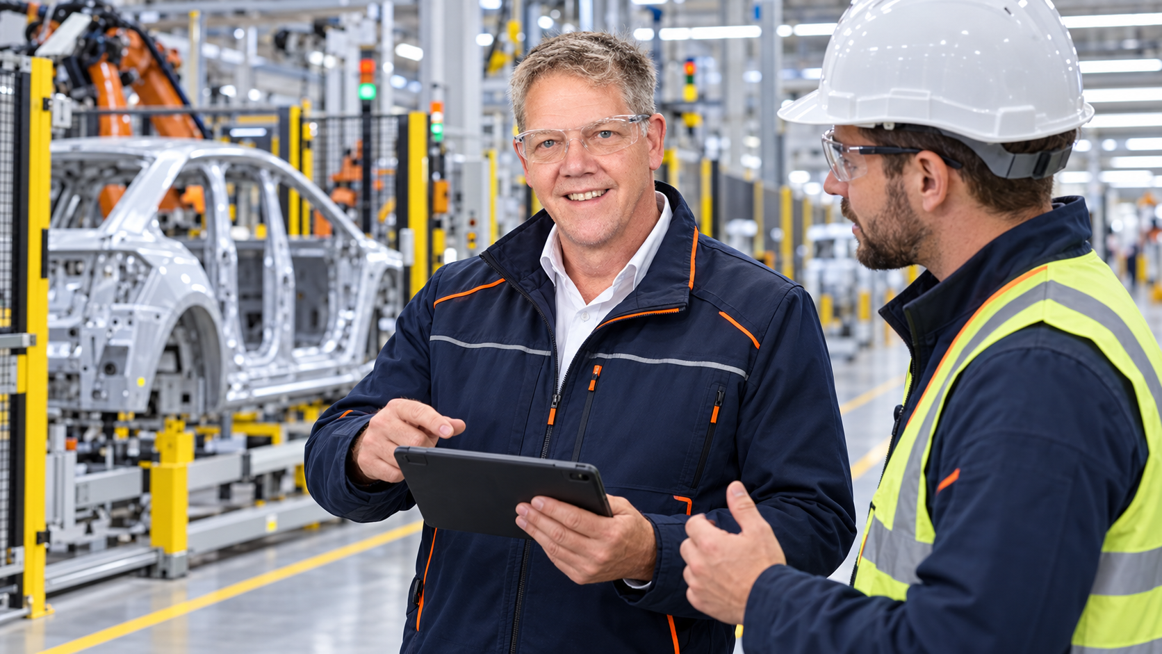 Digitally illustrated scene with Franco Radewaldt in automotive commissioning