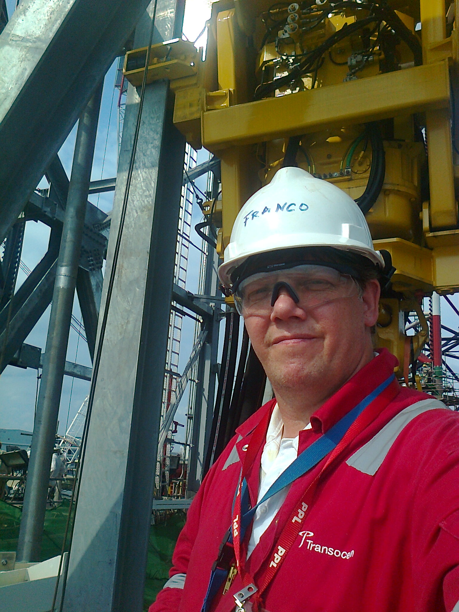 Franco Radewaldt in PPE on an offshore project